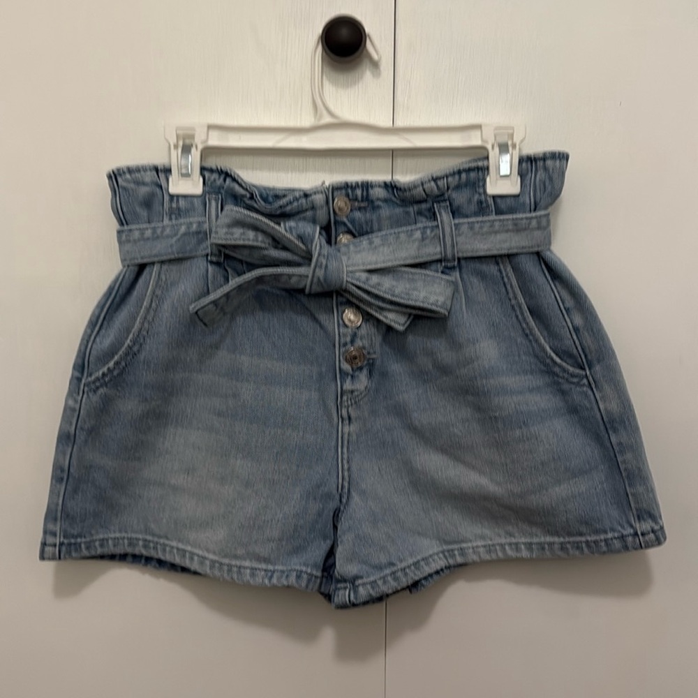 American Eagle Outfitters Blue Jean Shorts with Paper Bag Waist
